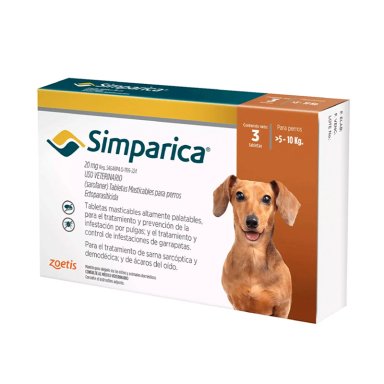 ANTIPARASITARIO PERRO ZOETIS 20 MG PIPETA 5-10KG 1 SIMPARICA 3