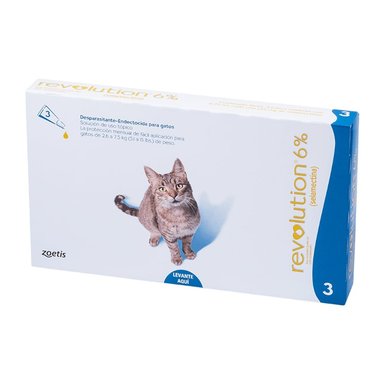 ANTIPULGAS GATO ZOETIS 0.75 ML PIPETA 2.6-7.5KG 1 REVOLUTION 0.06 REVOLUTION 3 UNIDADES