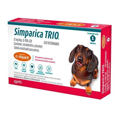 ANTIPULGAS PERRO ZOETIS 0.5 PIPETA 5.1-10 KG 1 SIMPARICA TRIO