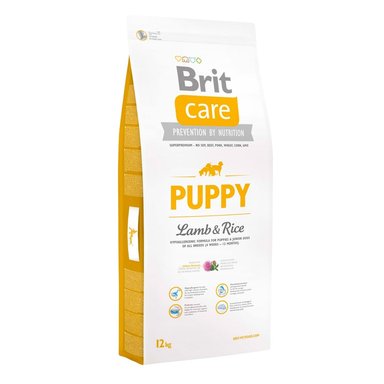 COMIDA SECA PERROS CACHORROS BRIT SABOR CORDERO Y ARROZ BOLSA PREMIUM LYR 12KG