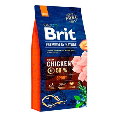 COMIDA SECA PERROS BRIT SABOR POLLO BOLSA ACTIVOS PREMIUM SPORT 15KG