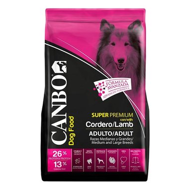 COMIDA SECA PERROS ADULTOS CANBO RAZA MEDIANA Y GRANDE SABOR CORDERO BOLSA 3KG