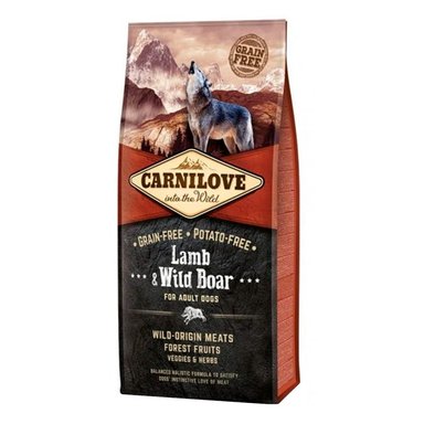 COMIDA SECA PERROS ADULTOS CARNILOVE SABOR CORDERO Y JABALÍ BOLSA GF 12KG