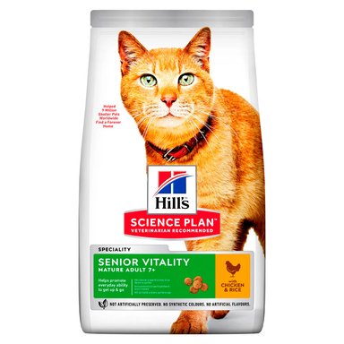 COMIDA SECA GATOS ADULTOS HILL'S SCIENCE DIET BOLSA MAYOR VITALITY+7AÑOS 1.4KG