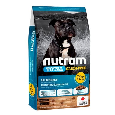 COMIDA SECA PERROS NUTRAM TODAS LAS RAZAS SABOR SALMÓN TRUCHA BOLSA T25 LIBRE GRANO 11.4KG