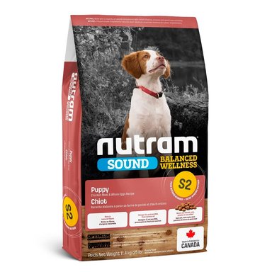 COMIDA SECA PERROS CACHORROS NUTRAM SABOR POLLO Y HUEVO BOLSA S2 11.4KG