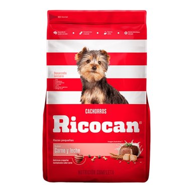 COMIDA SECA PERROS CACHORROS RICOCAN RAZA PEQUEÑA SABOR CARNE Y LECHE BOLSA 15KG