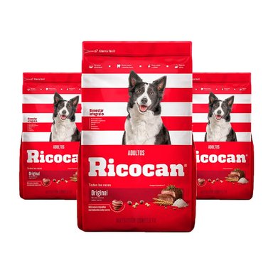 COMIDA SECA PERROS ADULTOS RICOCAN BOLSA ORIGINAL 1KG 3UN