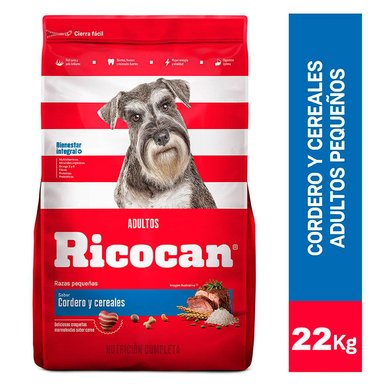 COMIDA SECA PERROS ADULTOS RICOCAN SABOR CORDERO Y CEREALES BOLSA PEQUEÑO 22KG