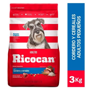 COMIDA SECA PERROS ADULTOS RICOCAN SABOR CORDERO Y CEREALES BOLSA PEQUEÑO 3KG