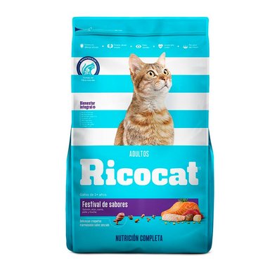 COMIDA SECA GATOS ADULTOS RICOCAT SABOR FESTIVAL DE SABORES BOLSA 3KG