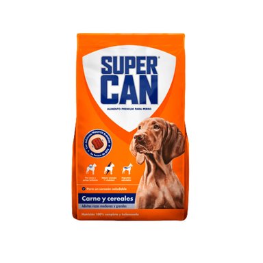 COMIDA PERROS SUPERCAN ADULTO MEDIANO Y GRANDES DE CARNE 3KG