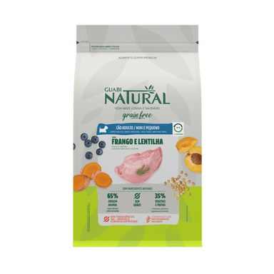 COMIDA PERROS ADULTOS GUABI NATURAL RAZA MINI SABOR POLLO Y LENTEJA GF 10KG