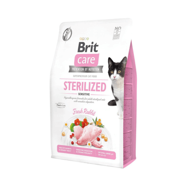 COMIDA GATOS NECESIDADES ESPECIALES BRIT CARE GRAIN FREE ESTERILIZADO SENSITIVE 7KG