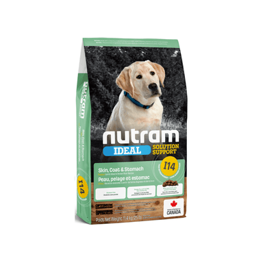 COMIDA PERROS CACHORROS NUTRAM I14 IDEAL SKIN COAT Y STOMACH 11.4KG