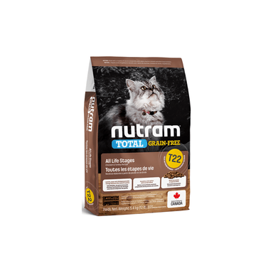 COMIDA GATOS NUTRAM SABOR POLLO Y PAVO T22 GRAIN FREE 5.4KG