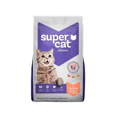 COMIDA GATOS ADULTOS SUPERCAT SABOR SARDINA Y TRUCHA 15KG