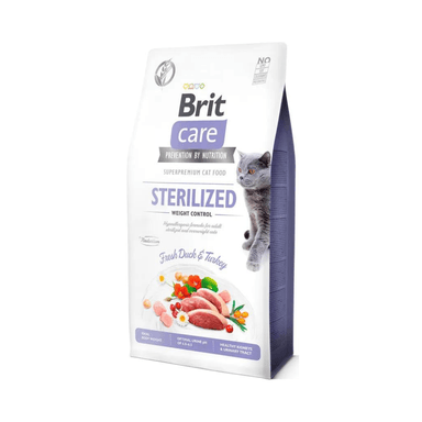 COMIDA GATOS NECESIDADES ESPECIALES BRIT CARE ESTERILIZADO CONTROL DE PESO 7KG