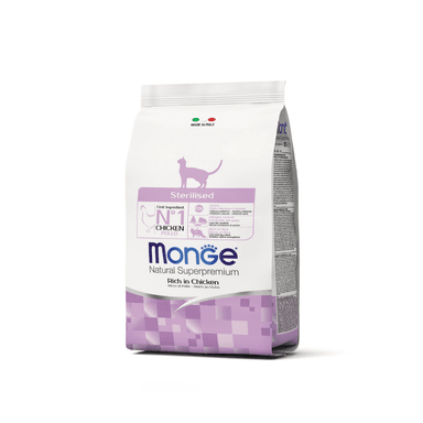 COMIDA GATOS NECESIDADES ESPECIALES MONGE SABOR POLLO ESTERILIZADO 10KG