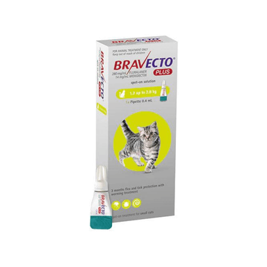 ANTIPULGAS GATO BRAVECTO PIPETA PLUS 112.5MG 1.2-2.8KG
