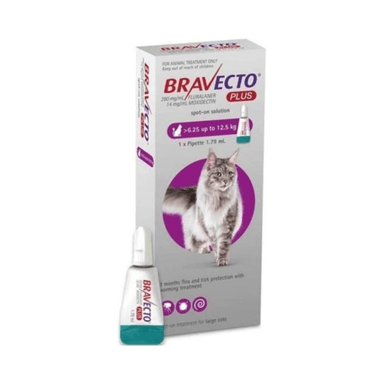 ANTIPULGAS GATO BRAVECTO PIPETA PLUS 500MG 6,26-12.5KG