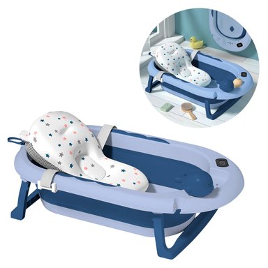 BAÑERA PLEGABLE PARA BEBE PORTÁTIL AZUL