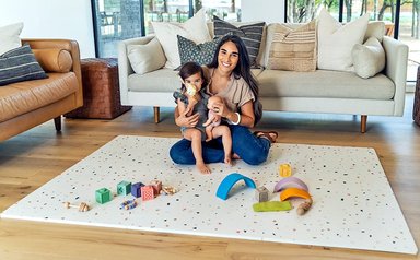 PISO ALFOMBRA LA SONAJA BABY TERRAZO BLANCO EVA BEBES ANTIGOLPES MAT