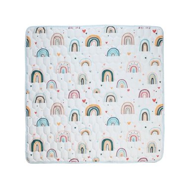 ALFOMBRA DE TELA ACOLCHADA PARA BEBE ARCOIRIS 1.50X1.80M