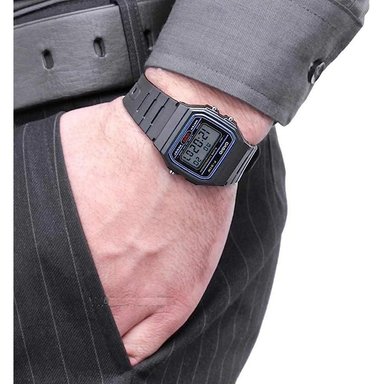 RELOJ CASIO HOMBRE DIGITAL F-91W-1DG NEGRO - 4