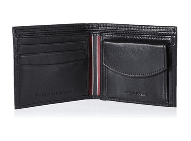 BILLETERA TOMMY HILFIGER PIEL PLEGABLE DELGADA CUERO NEGRO - 4