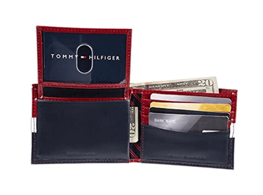 BILLETERA TOMMY HILFIGER CUERO DELGADA RFID -ROJO Y NAVY - 2