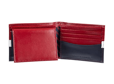 BILLETERA TOMMY HILFIGER CUERO DELGADA RFID -ROJO Y NAVY - 3