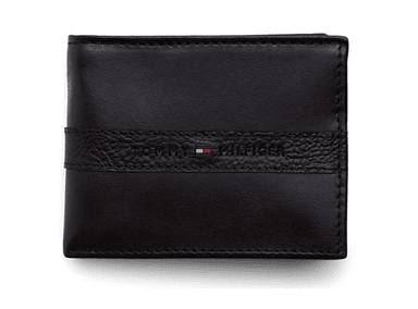 BILLETERA TOMMY HILFIGER PLEGABLE DELGADA NEGRO PROFUNDO