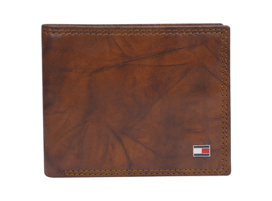 BILLETERA TOMMY HILFIGER MARRÓN DE PIEL PASSCASE