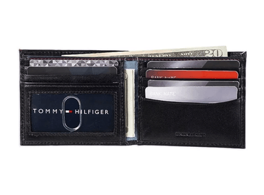 BILLETERA TOMMY HILFIGER CUERO NEGRO DELGADA RFID - 3
