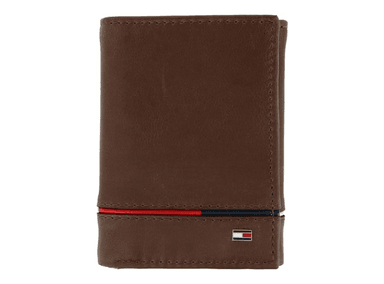 BILLETERA TOMMY HILFIGER MARRÓN RFID TRIPLE - 1
