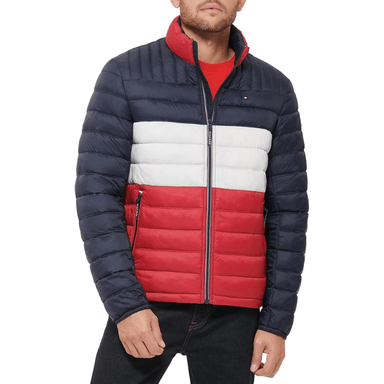 CASACA TOMMY HILFIGER ULTRA LOFT - AZUL/BLANCO/ROJO