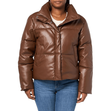 CASACA LEVI'S MUJER PUFFER CUERO - MARRON OSCURO - 1