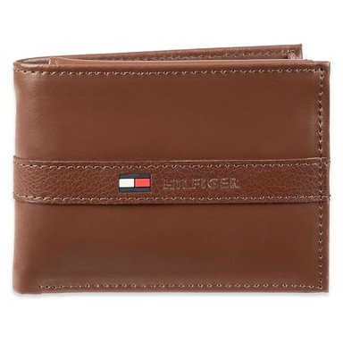 TOMMY HILFIGER BILLETERA CUERO DELGADA - MARRON CLARO