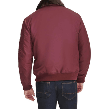 CASACA TOMMY HILFIGER LAYDOWN GUINDA CON CUELLO REMOVIBLE - 2