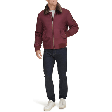 CASACA TOMMY HILFIGER LAYDOWN GUINDA CON CUELLO REMOVIBLE - 3