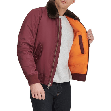 CASACA TOMMY HILFIGER LAYDOWN GUINDA CON CUELLO REMOVIBLE - 4