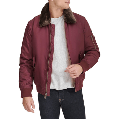 CASACA TOMMY HILFIGER LAYDOWN GUINDA CON CUELLO REMOVIBLE - 6