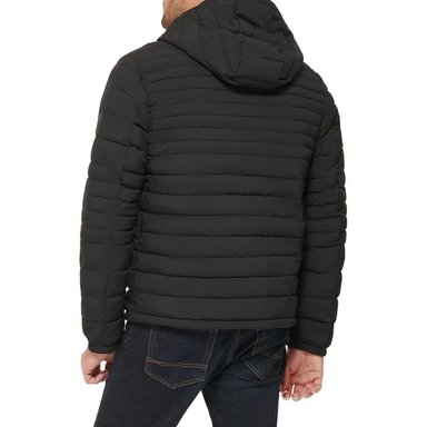 CASACA TOMMY HILFIGER STRECH HOODED PACKABLE - NEGRO - 4