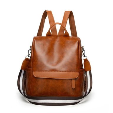 Mochila Antirrobo Mujer Bolso Morral Moda Cartera Impermeable - Marrón