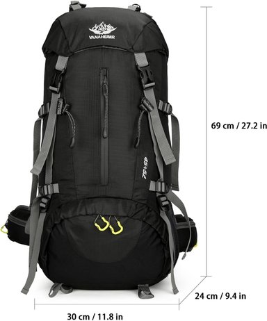 MOCHILA PARA CAMPING TREKKING 50 LITROS DEPORTES SENDERISMO VIAJAR MONTAÑISMO IMPERMEABLE - 2