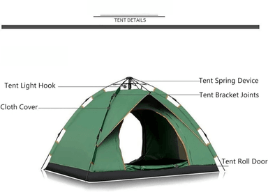 CARPA PLEGABLE 3 A 4 PERSONAS IMPERMEABLE CAMPING VIAJE TREKKING - 5
