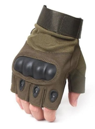GUANTES MITONES TÁCTICOS MILITAR MOTO GYM DEPORTES CICLISMO CROSSFIT -  VERDE M