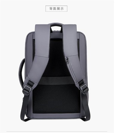 MOCHILA PARA TRABAJO VIAJE NEGOCIOS MORRAL IMPERMEABLE CON USB PORTATIL OFICINA LAPTO - GRIS - 4