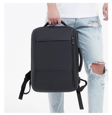 MOCHILA PARA TRABAJO VIAJE NEGOCIOS MORRAL IMPERMEABLE CON USB PORTATIL OFICINA LAPTO - NEGRO - 5